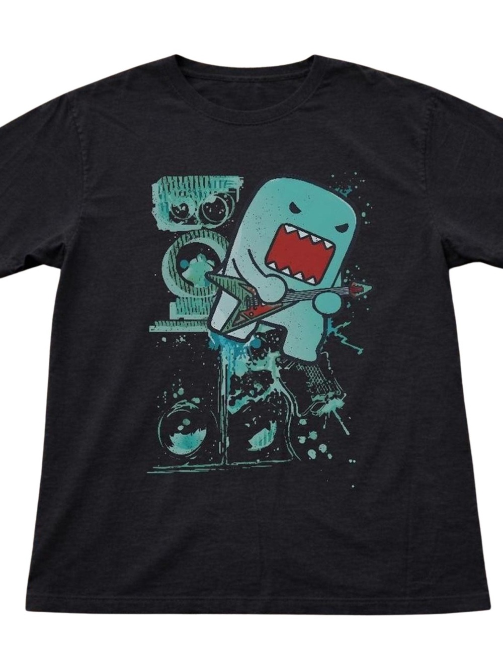 Gildan Graphic Monster Guitar Tee in Teal & Red